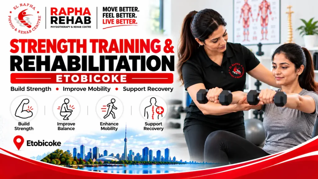 Strength training rehabilitation at Rapha Rehab to improve muscle strength and stability