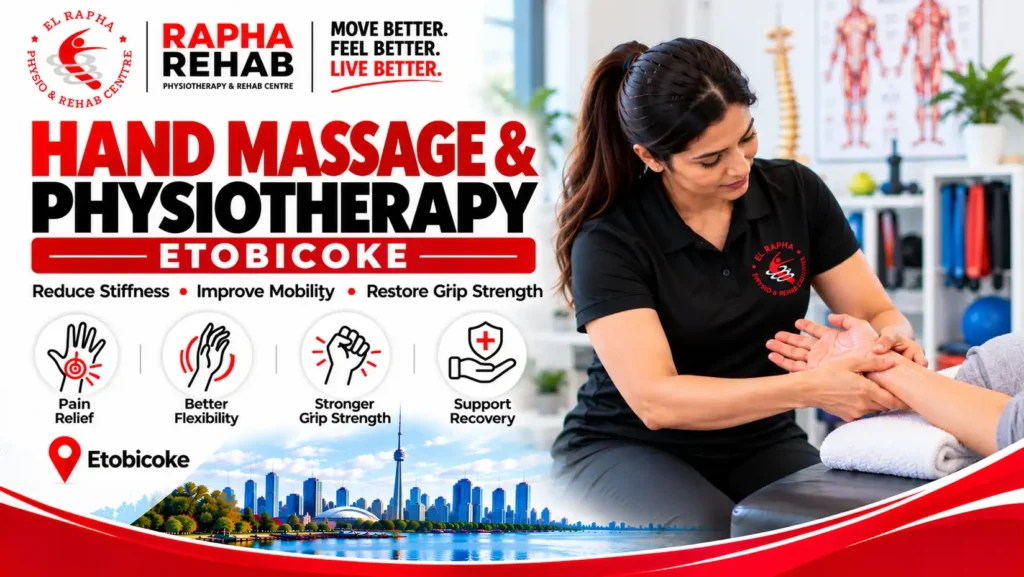 Hand massage therapy in Etobicoke for relaxation and relief from hand muscle tension