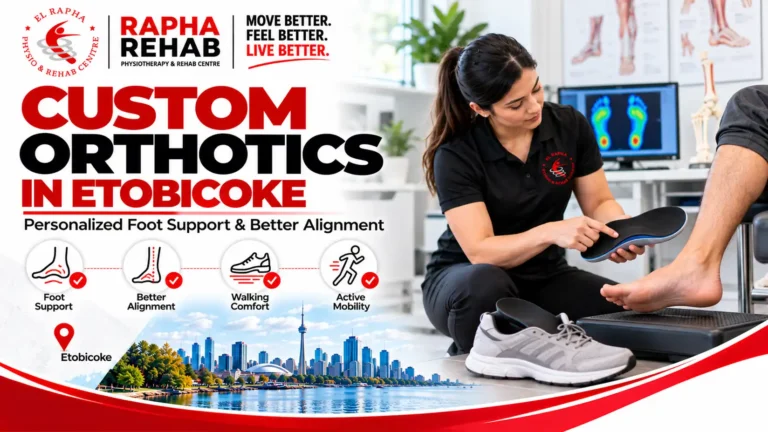 Custom orthotics in Etobicoke to improve foot alignment and walking comfort
