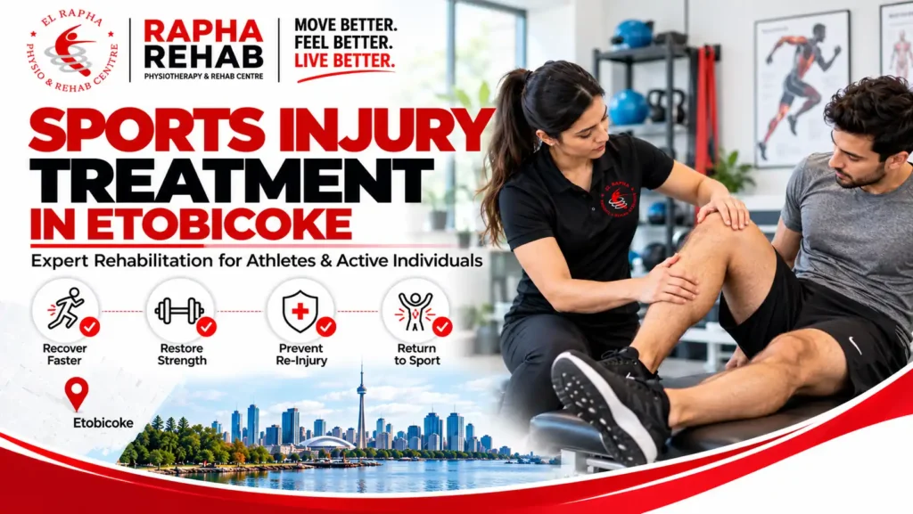 Sports injury treatment at Rapha Rehab to support recovery and restore mobility