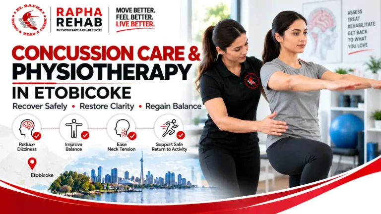 Concussion physiotherapy in Etobicoke to support balance, coordination, and recovery