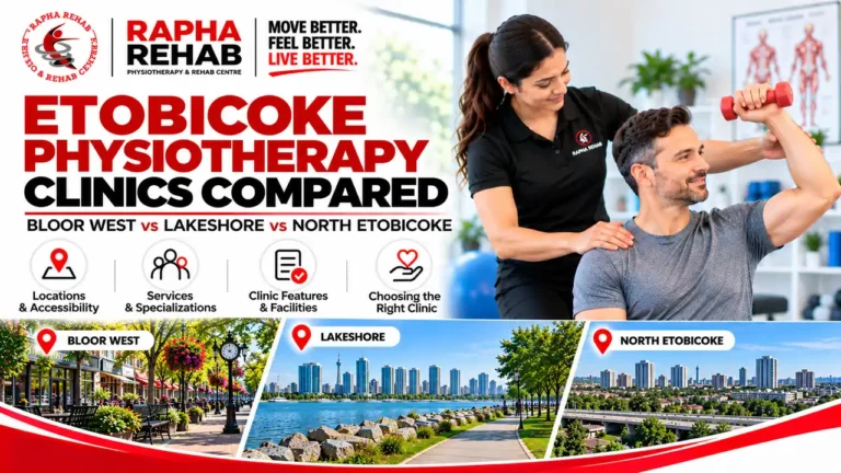 Etobicoke physiotherapy clinics compared across Bloor West, Lakeshore and North Etobicoke